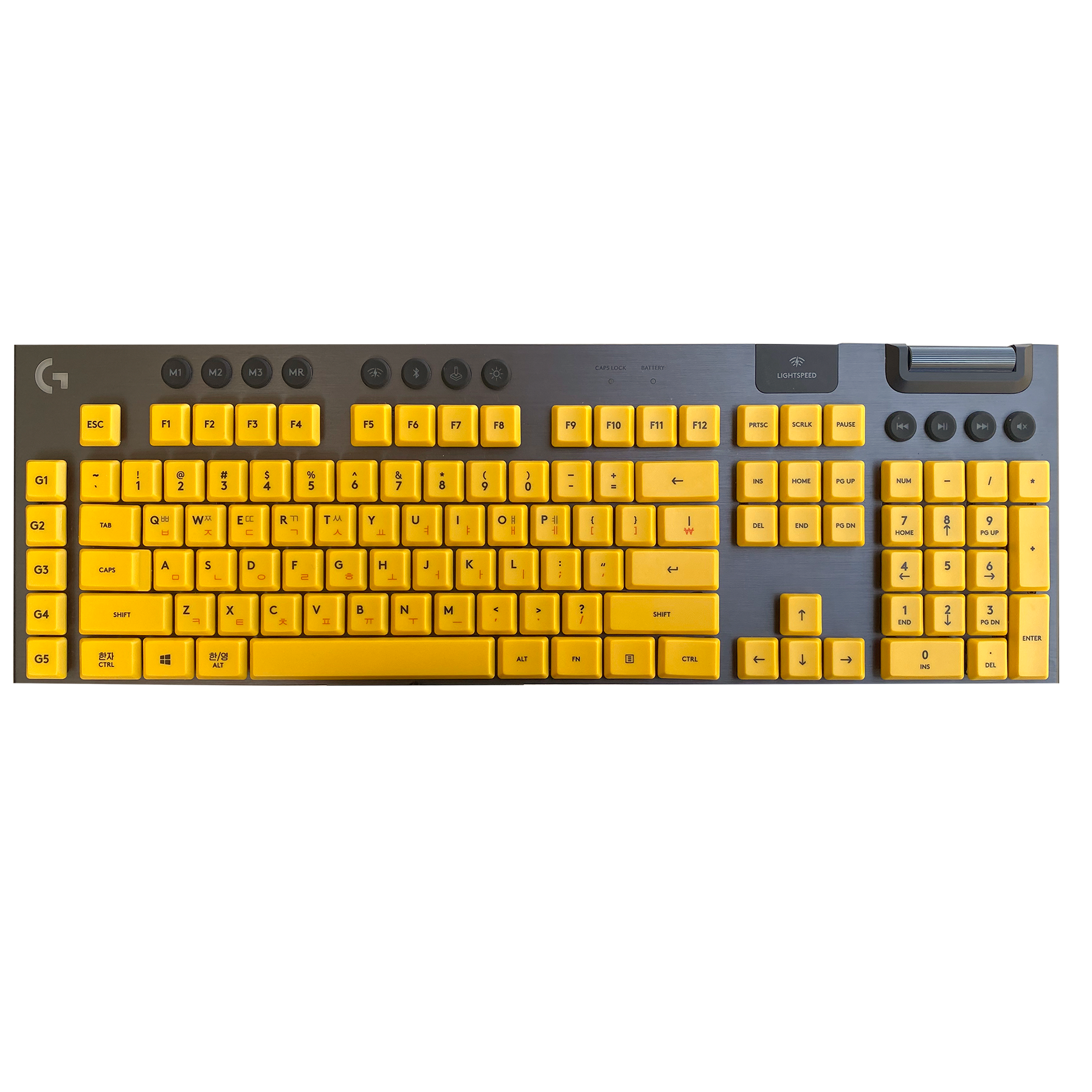 Korean Language Keycaps,PBT/PC Custom Keycap Set,Suitable for Logitech G915 G813 G815 G913 TKL RGB Mechanical Gaming Keyboard.: Gold / blue switch