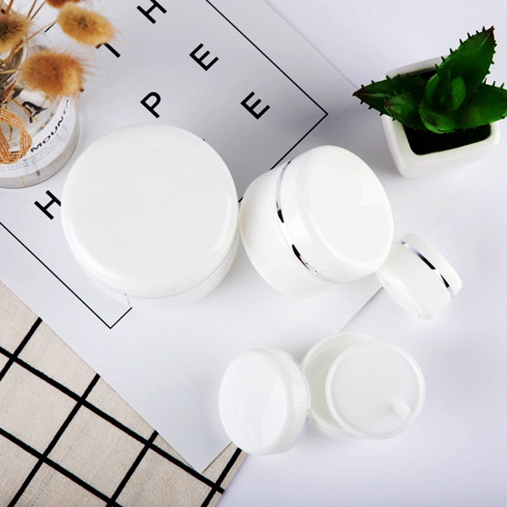 10 stuks hervulbare flessen reis gezichtscrème lotion cosmetische container plastic lege make-up pot pot 20/30/50/100/150/250g