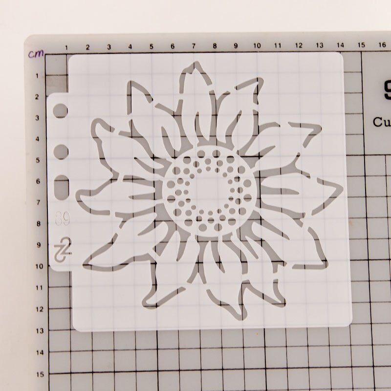 Zonnebloem diy gelaagdheid sjablonen muurschildering scrapbooking kleuren reliëf knutselen decoratie papier kaart sjabloon