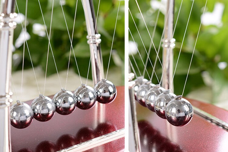 Klassisk newton cradle balance balls metal craft, science psychology puzzle desk fun gadget med plastbunn