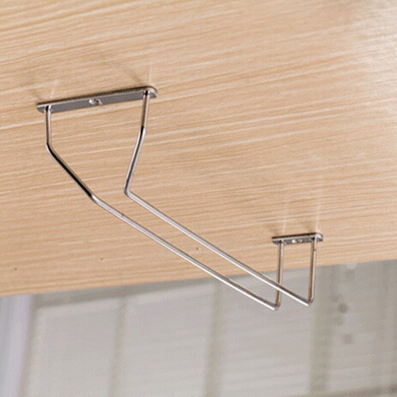 1Pc Nuttig 34Cm Rvs Wijnrek Glas Wijn Houder Opknoping Bar Hanger Plank Bar Gereedschap