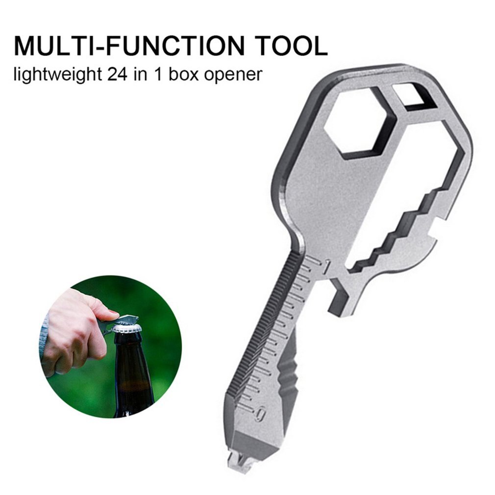 24-in-1 Keychain Stainless Steel Outdoor Emergency Tool Screwdriver Keychain Pendant Multi-function Repair Tool