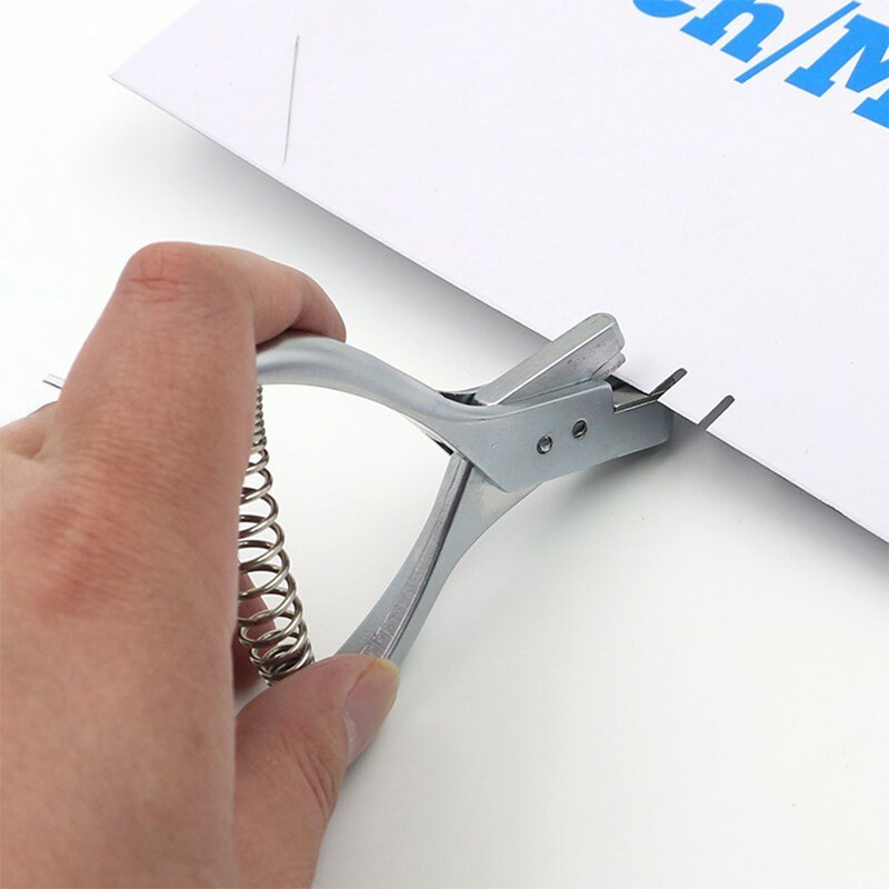 LMDZ Handheld Stainless Steel Slot Puncher Badge Hole Label for Leather Craft Punches DIY Practical Hole Punch Tool