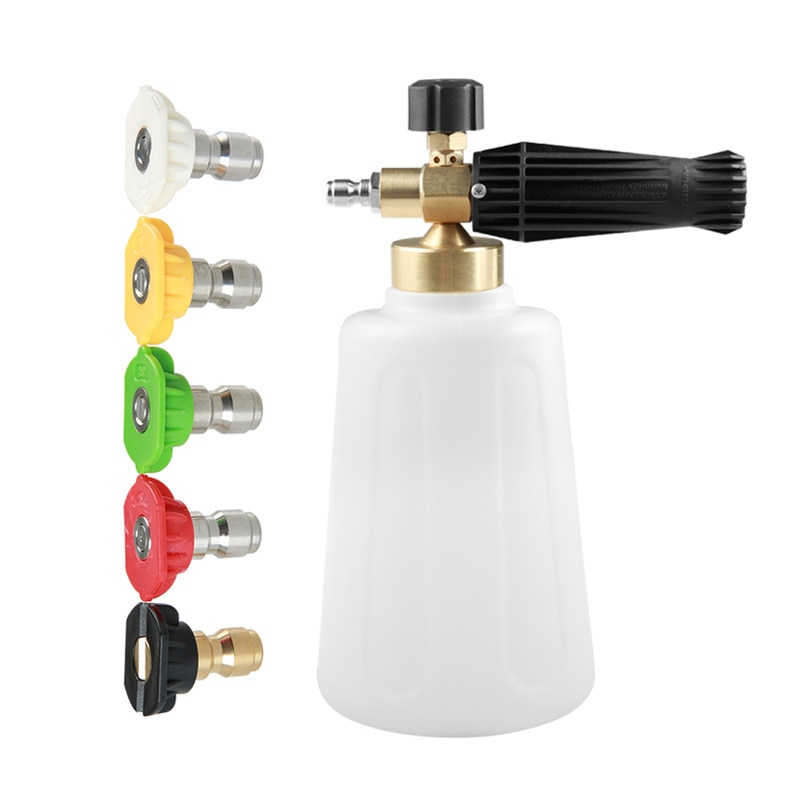 2l pistolets de nettoyage à pression, lance à mousse pour neige, canon à mousse, jet de lavage à dégagement rapide avec buses de pulvérisation pour karcher/bosch/lavor 4000 psi