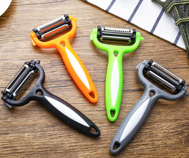 Multifunctional 360 Degree Rotary Kitchen Tool Vegetable Fruit Potato Carrot Peeler Grater Turnip Cutter Slicer Melon Gadget: 1 Orange