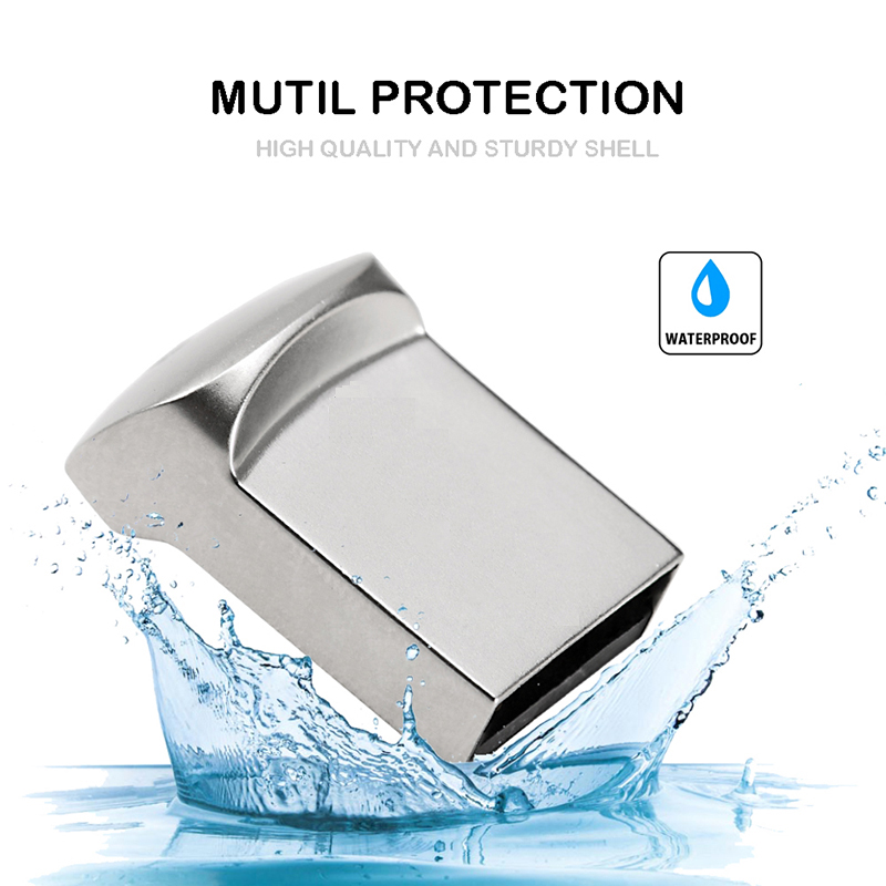 Mini Metal USB Flash Drives 128GB Business Memory Stick 64GB Black Pen Drive 32GB Silver Storage Devices 16GB