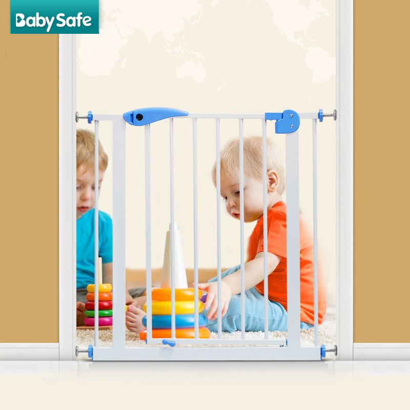 Hjem 82-90cm bredde baby sikkerhedsport 100cm høj trappe jern jern dør baby sikkerhed barriere kæledyr isolering dør hvid