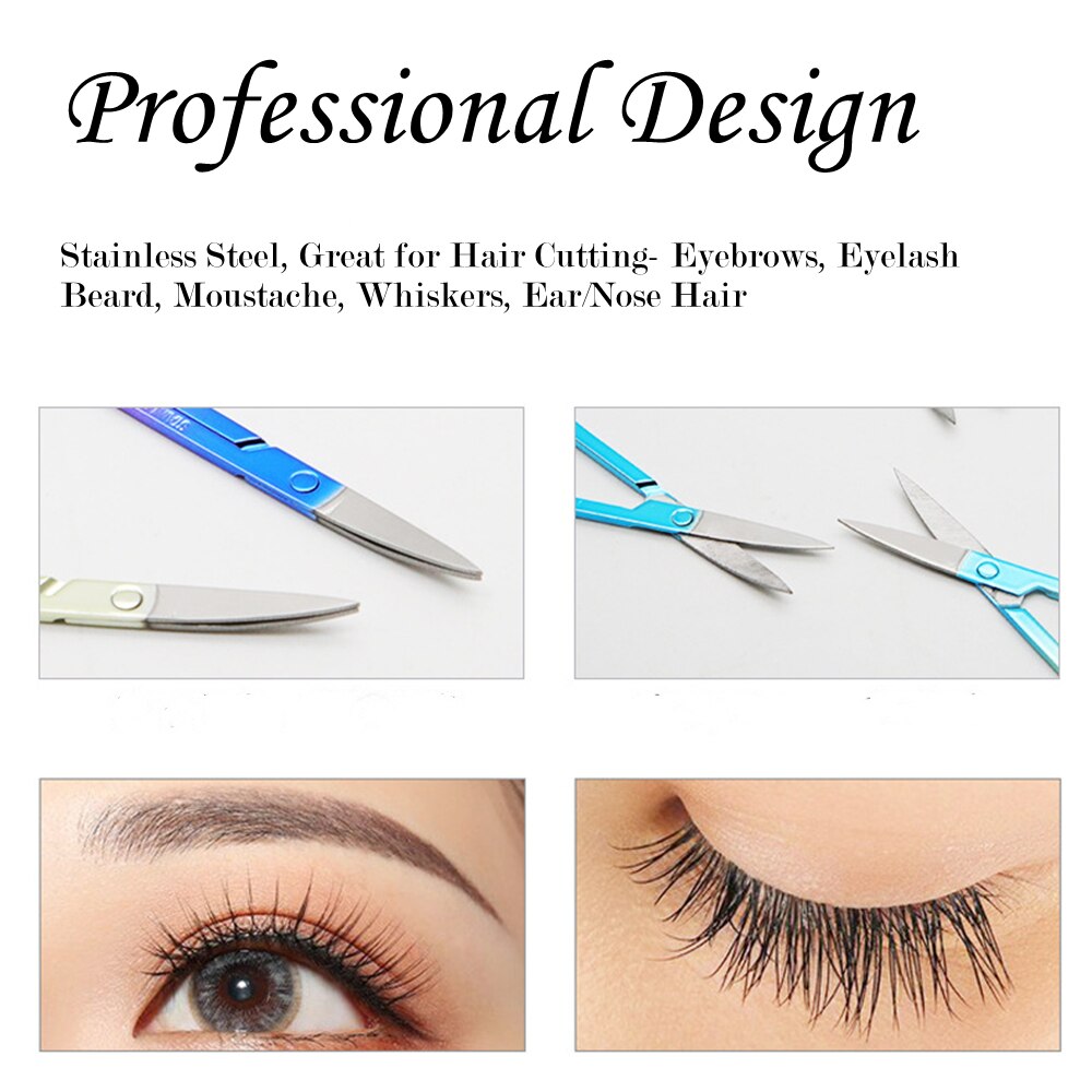 Ciseaux de toilettage pour soins personnels, épilation du visage, nez, oreille, sourcils, en acier inoxydable, pointe Fine et lisse