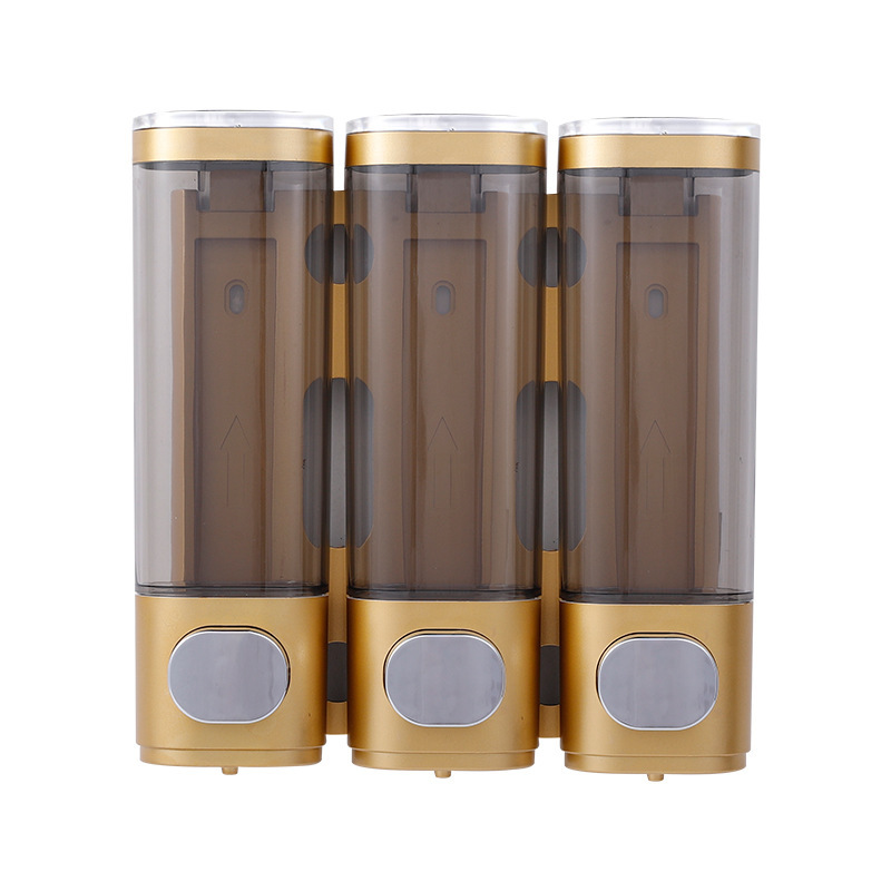 Shampoo Soap Dispenser Liquid Soap Box Wall-Mounted Chamber Bathroom Lotion Shampoo Box Shower Container for Bathroom: light green