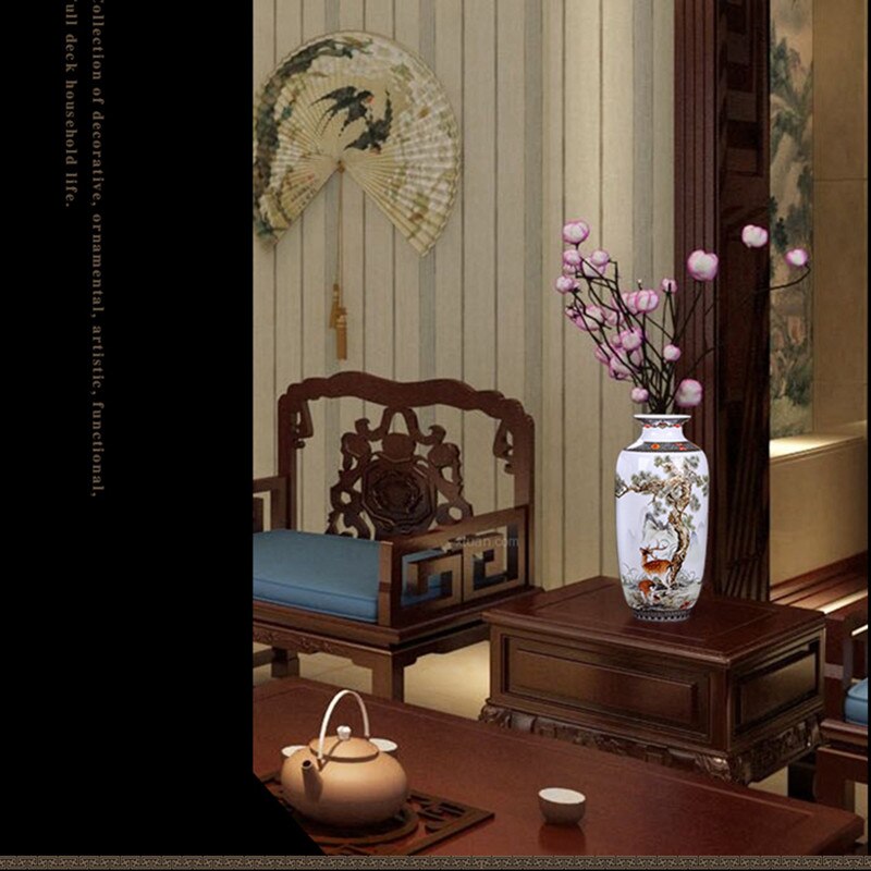 Jingdezhen keramik vase vintage kinesisk stil dyr vase fin glat overflade boligindretning møbler artikler  a610