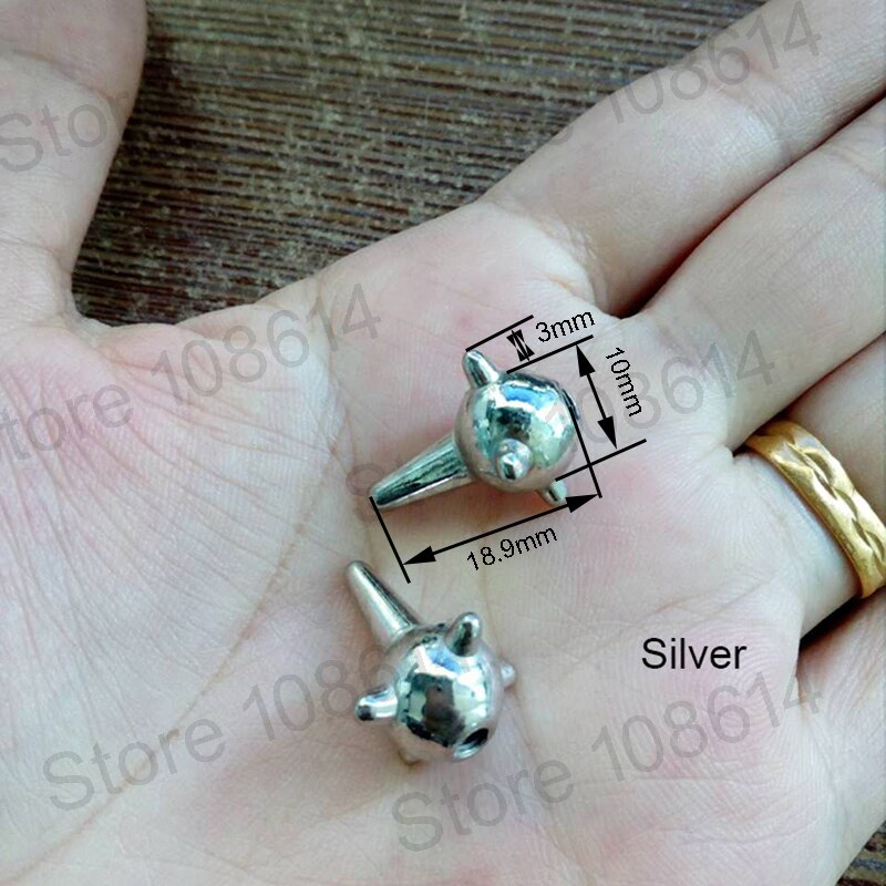 Pointes à bille de forme spéciale, clous à visser promotionnels de style punk rock, clous en alliage pour chaussures et ceintures, rivets pour vêtements: Argent