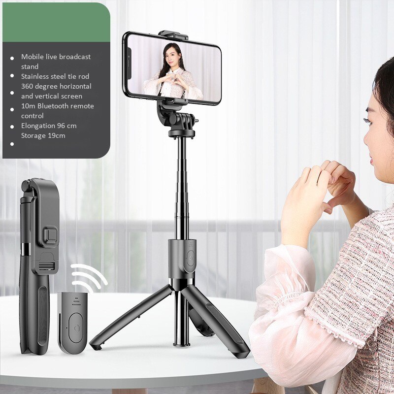 L02 Selfie Stick Monopod Bluetooth Statief Met Draadloze Afstandsbediening Sluiter Voor Smartphone Gopro Camera