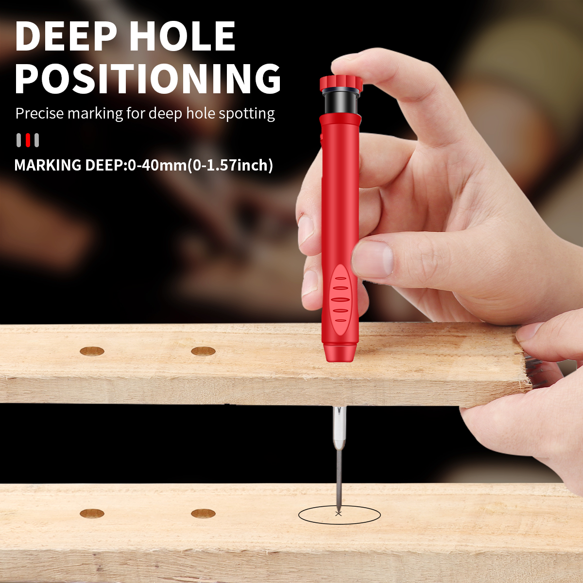 2.8mm Marking Mechanical Pencil Solid Carpenter Scriber Carpenter Scriber with Sharpener for Woodworking Drawing Stationery