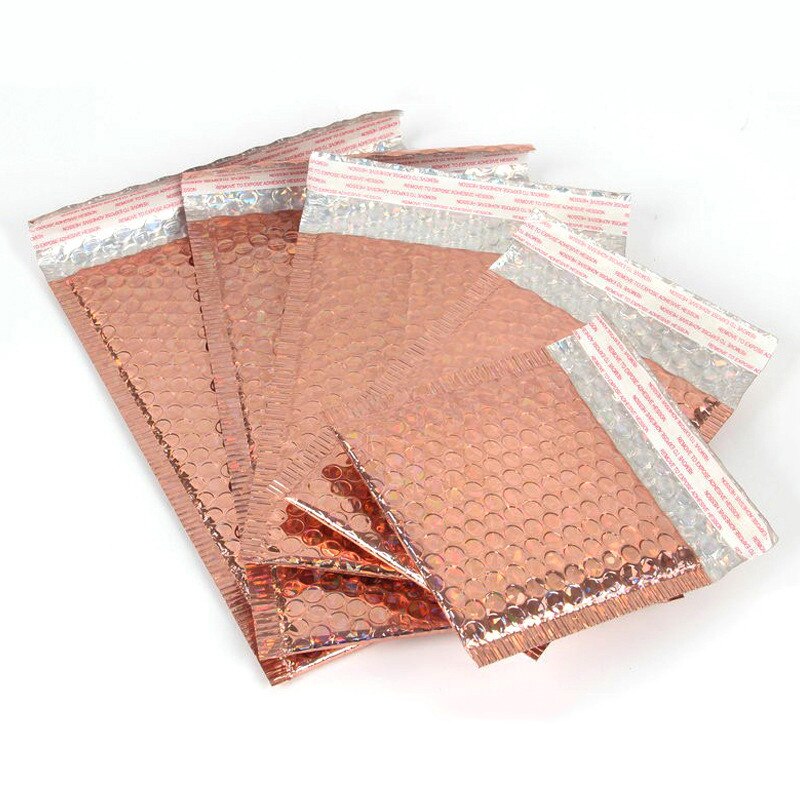 50 PCS/Lot Rose Gold Plastic Bubble Envelopes Bags, Padded Envelope, Waterproof Bubble Bags