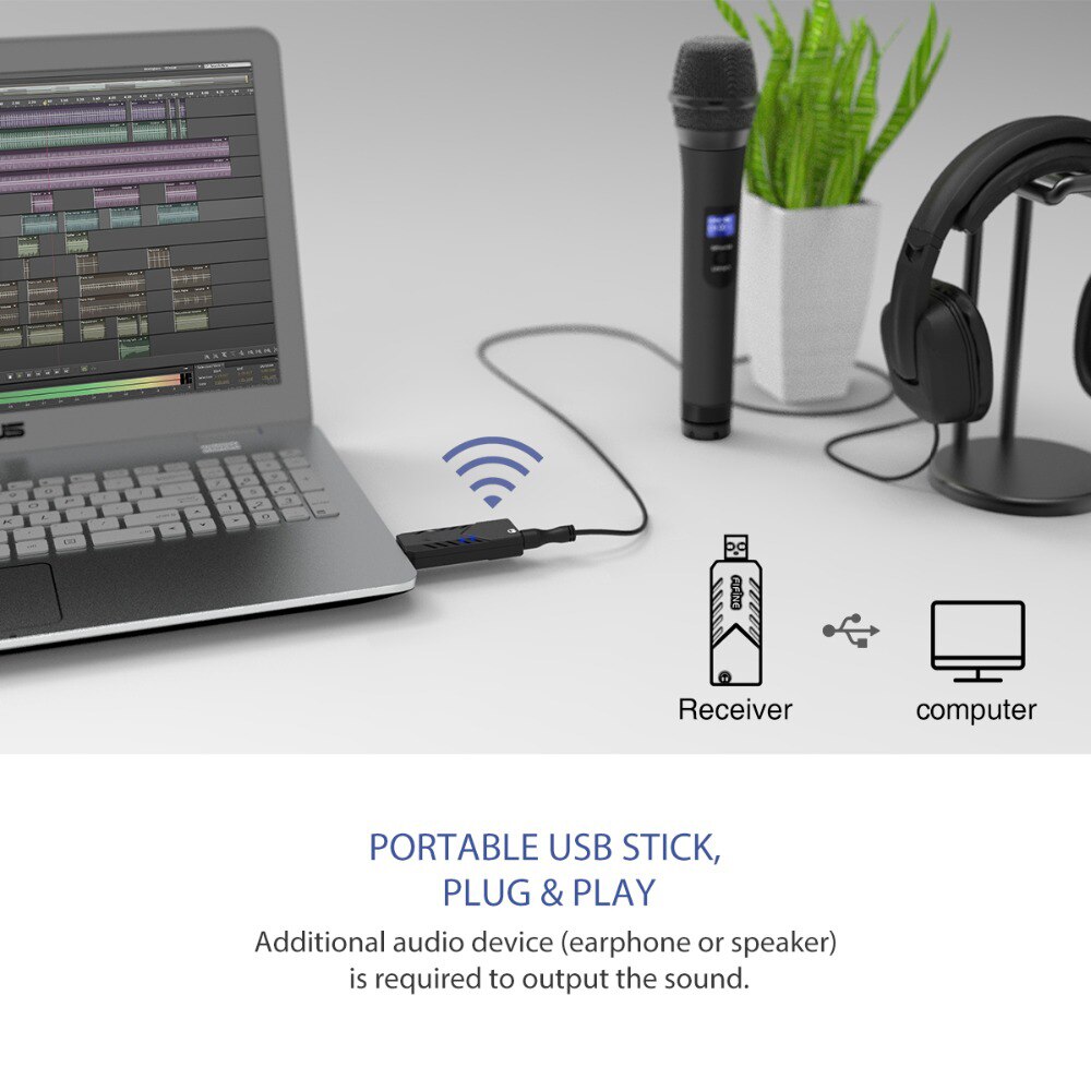 UHF Wireless Microphone with Receiver Microfone Home Conference Education Karaoke Microfono Tour Bus USB Microphone