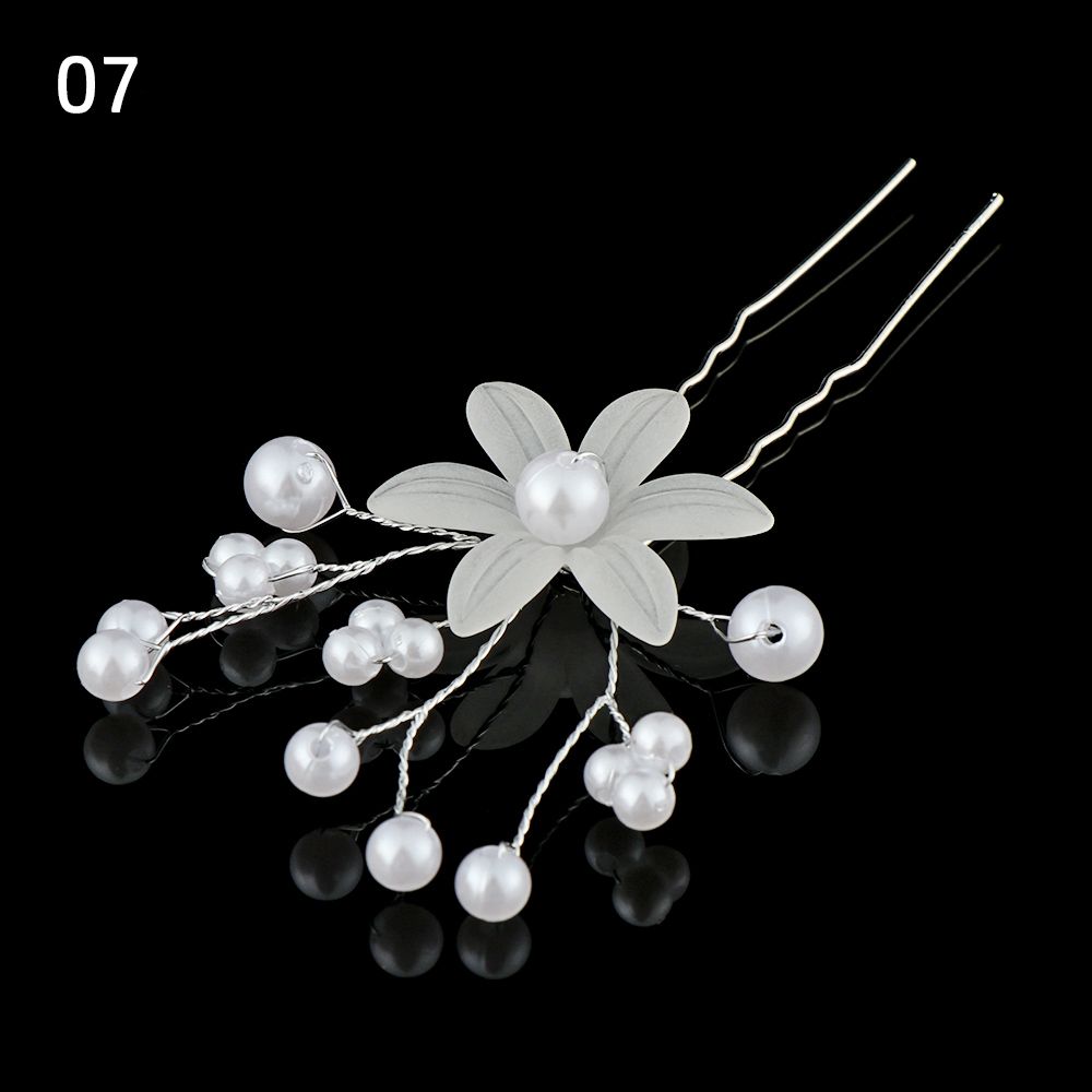 1 Stuks Bruids U-Vormige Pin Metalen Barrette Clip Haarspelden Strass Parel Vrouwen Haaraccessoires Bruiloft Kapsel Tools: Black