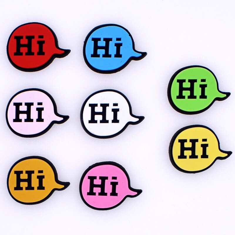 Baby Children Simple Phrase Symbol Hi Hello Love You OK 8pcs Shoes Decoration Wristbands Ornaments: 3
