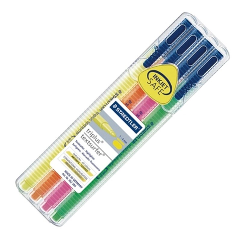 5 stk staedtler triplus textsufer trekantet highlighter 362 trigonometrisk lastning neon pen gul / pink / orange / grøn farve