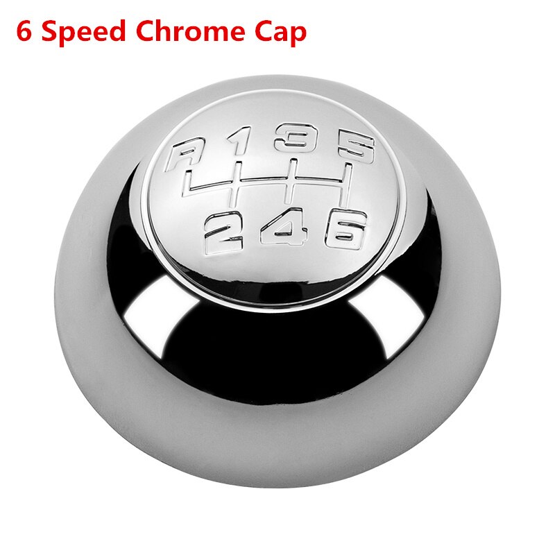 Chroom/Zilver/Zwarte Auto Versnellingspookknop Shifter Handbal Embleem Cap Cover Case Voor Alfa Romeo Giulietta: 6 Speed Chrome Cap