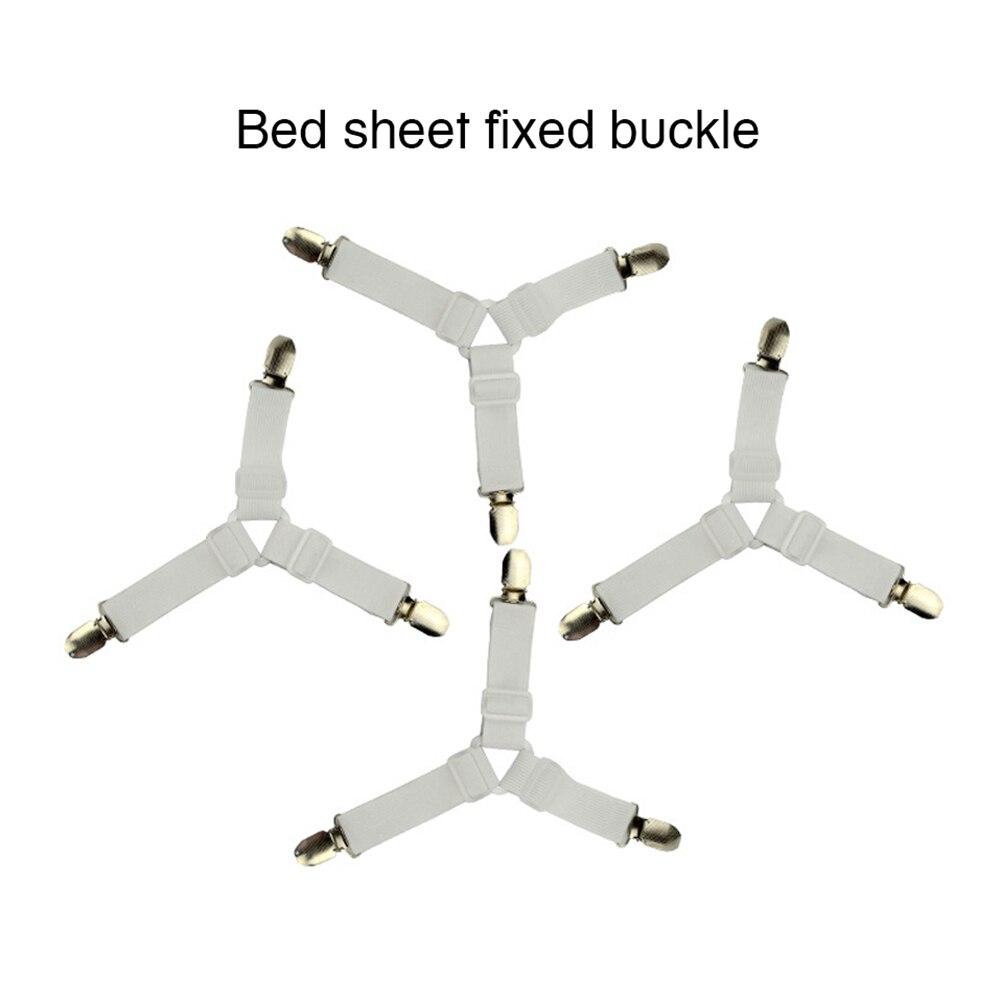 1/4PCS Stainless Steel Adjustable Elastic Triangle Bed Sheet Fasteners Mattress Cover Corner Holder Clip Fasteners Clothes Pegs