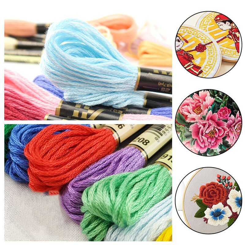 50pcs 8 Meters Embroidery DIY Silk line Cross Stitch Cotton Sewing Thread Floss Kit DIY Sewing Tools