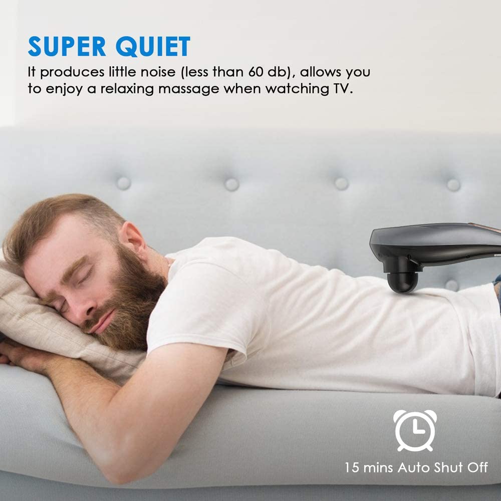 Handheld Back Massager, 6 Verwisselbare Knooppunten, Massager Deep Tissue Massage Voor Terug Spier Voet Nek Schouder Been Body