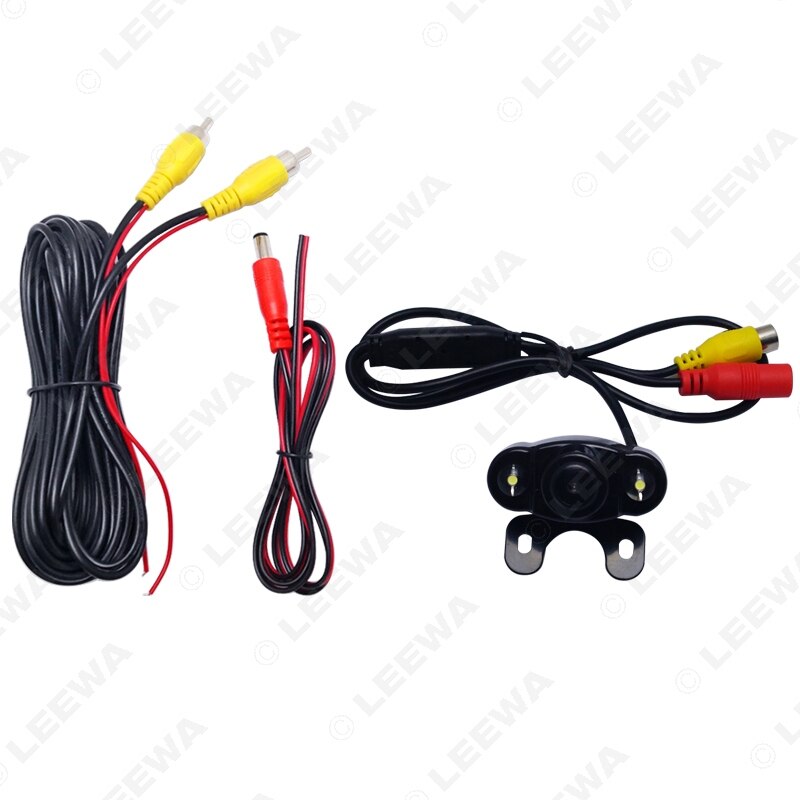 LEEWA 12V Auto Car Rear View Camera With LED Lights For Vehicle Reverse System Parking Camera #CA4788