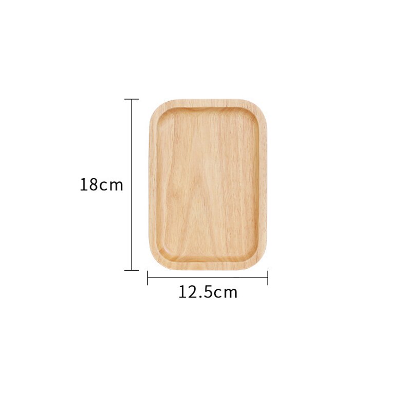 Whole Wood Lovesickness Wooden Tray Tableware Round Solid Wood Plate Dishes Saucer Tea Tray Dessert Dinner Plate Home Dinnerware: Rectangle-18cm