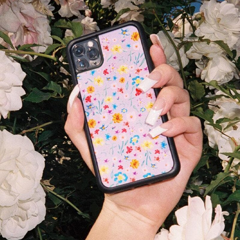 Funda de silicona HYPC002 para iPhone, carcasa de con flores y TPU para iPhone 6, 6S, 7, 8 Plus, X, Xs, XR, 11, 12 Mini Pro Max