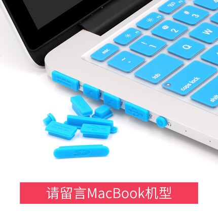Anti-støv stik sæt kompatibelt til old macbook air 13 / macbook air 11 11.6 tommer / old macbook pro 13 15 tommer: Blå