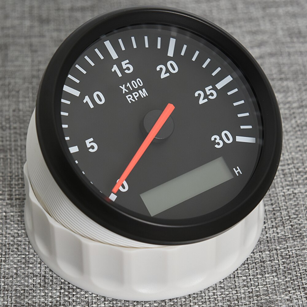 85 mm Tach Electric Motor Tachometer For Boat Tachometer Marine Car Tacho Meter 3K 4K 6K 8K RPM with Hour Meter Red Backlight