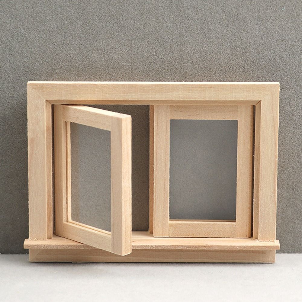 8 Stile Puppenhaus möbel Miniatur puppen zubehör Puppenhaus fenster Glasplatte Holzrahmen Puppen möbel