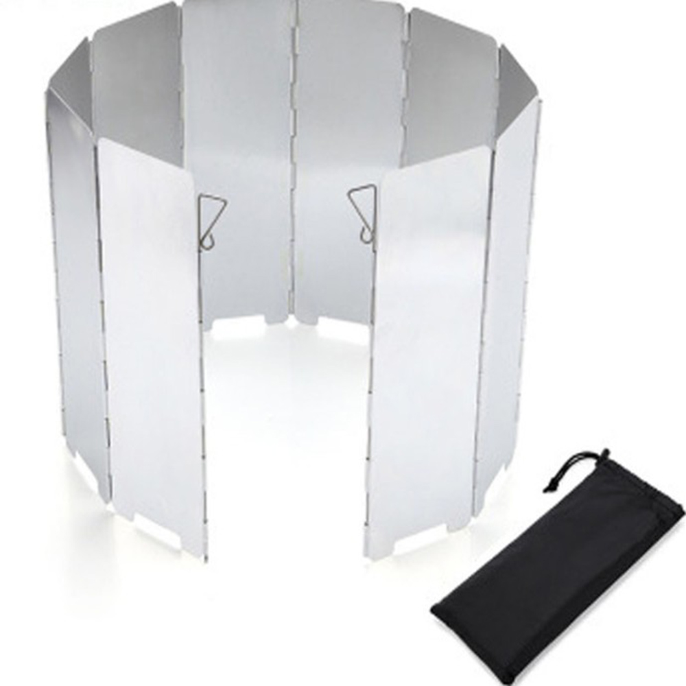 8/9/10 Plates Aluminium Alloy Wind Screen Foldable Stove Windshield Screens Outdoor Camping Equipment Small And Exquisite
