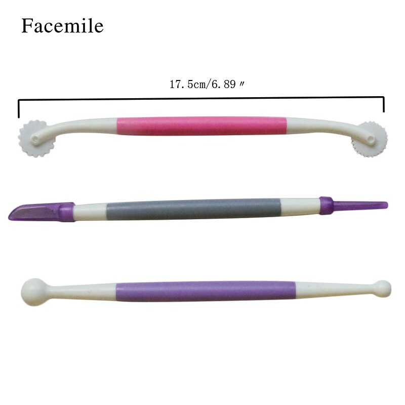 3PCS Cake SugarCraft Modelling Tool Clay Molding Sculpture Fondant Cake Decorating Kit Mold Kitchen Dessert Decoration Baking