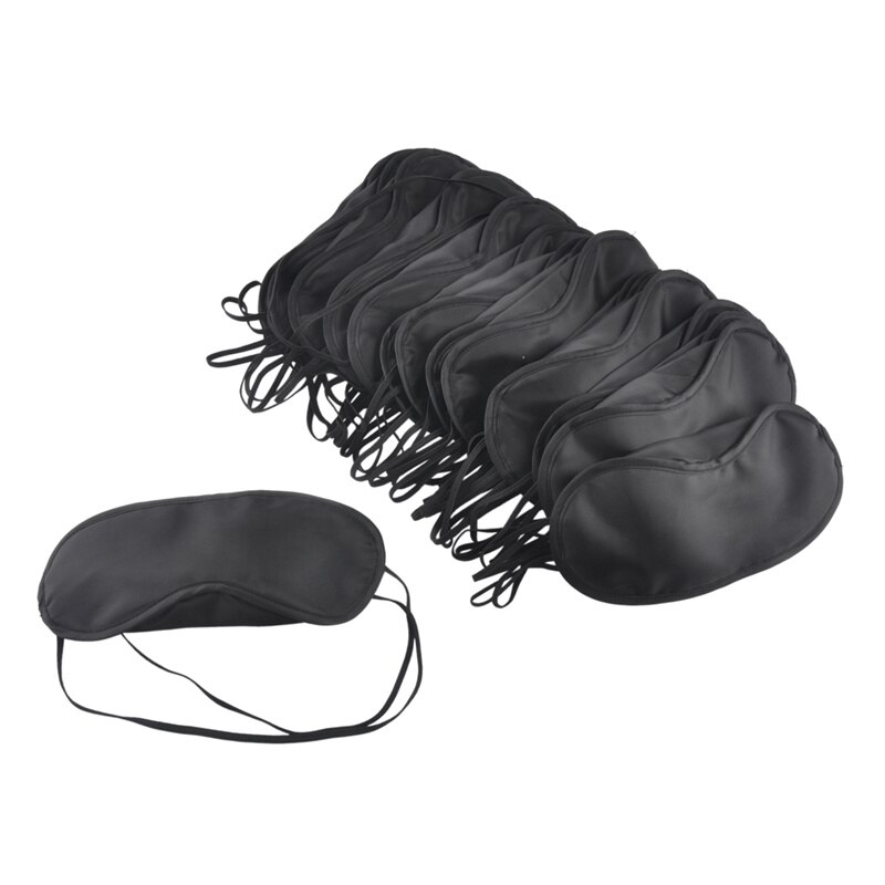 10 Teile/los Weiche Reisen Schlafen Augen Maske Schwarz Schatten Entspannen Schlaf Frauen Männer Augenbinde Augenklappe Nacht Augenklappe: Black 10pcs