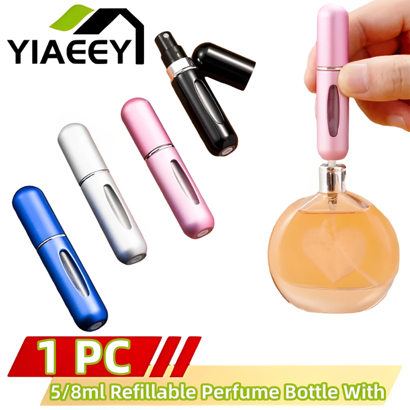 8/5 ml Parfümzerstäuber, tragbarer Flüssigkeitsbehälter für Kosmetika, Reisen, Mini-Aluminium-Spray, Alkohol, leere nachfüllbare Flasche