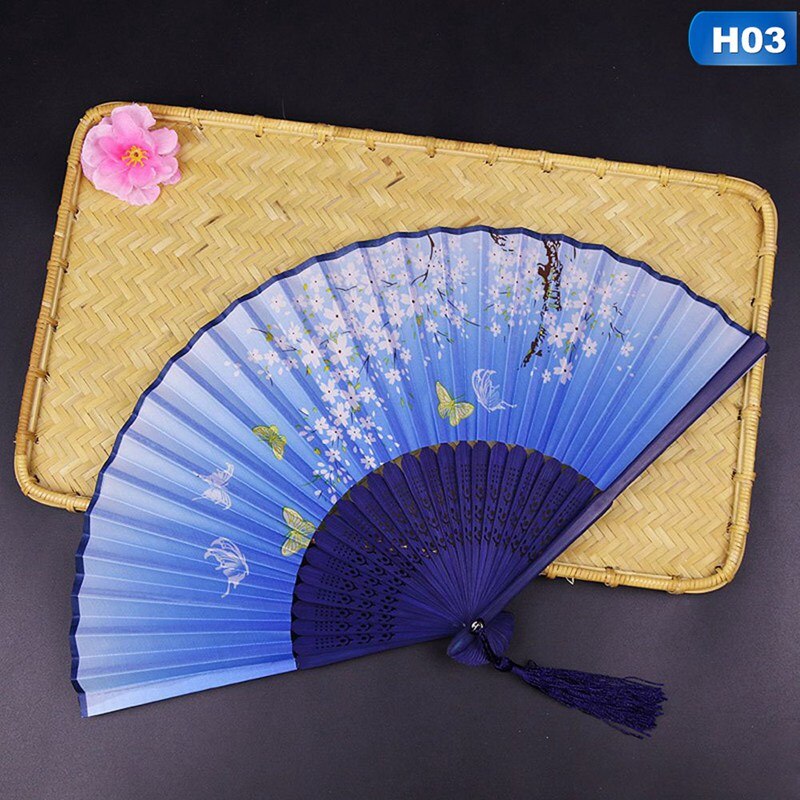 Ventilador de estilo chino japonés, ventilador plegable para decoración del hogar, adornos, estampado artístico manualidad para , abanico de mano para baile de boda