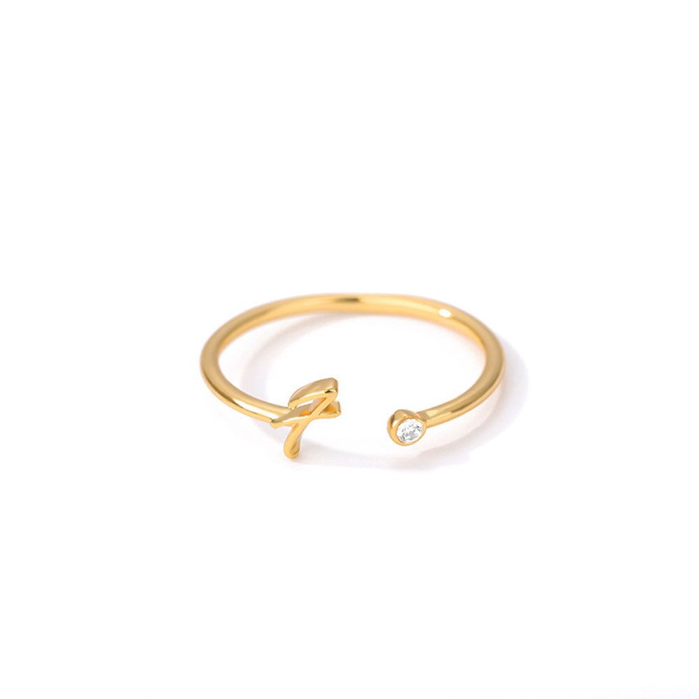 Rvs A-J 10 Brieven Ringen Voor Vrouwen Tiny Wedding Ring Alfabet Crystal Initial Ringen Vinger Sieraden Accessoires: 6