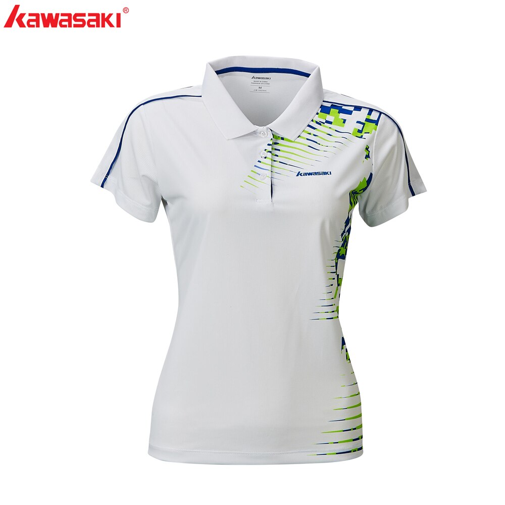 Camisetas Kawasaki de bádminton, camisa de tenis, camiseta de entrenamiento transpirable de manga corta para mujer, ST-R2202,: ST-R2202White / XL