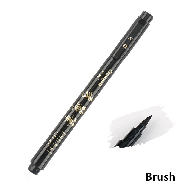 Black Calligraphy Brush Pen for Signature Drawing Art Marker Stationery School Supply Art: D