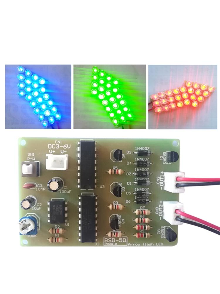 DIY Kit Red Blue Dual-Color Flashing Light LED Flashing Display Module Analog