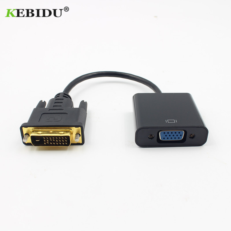 Kebidu Hd 1080P DVI-D Naar Vga Adapter 24 + 1 25Pin Dvi Male Naar 15Pin Vga Vrouwelijke Video Converter voor Computer Hdtv Monitor