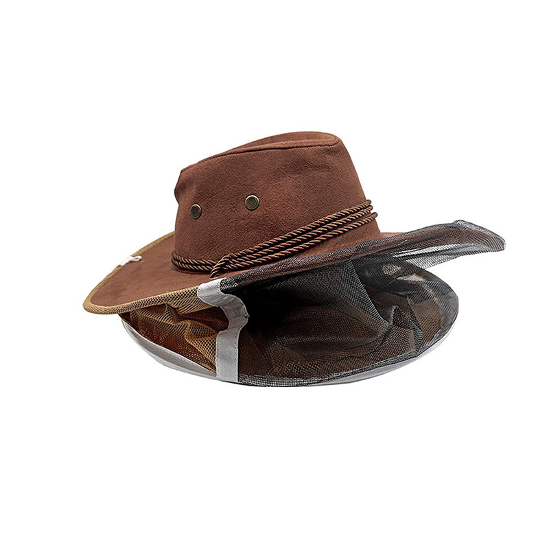 Beekeeper Protective Hat Anti Bee Fabric Nylon Net Yarn Hat Beekeeping Protector Cap Beekeeper Cowboy Comfortable: Dark Khaki
