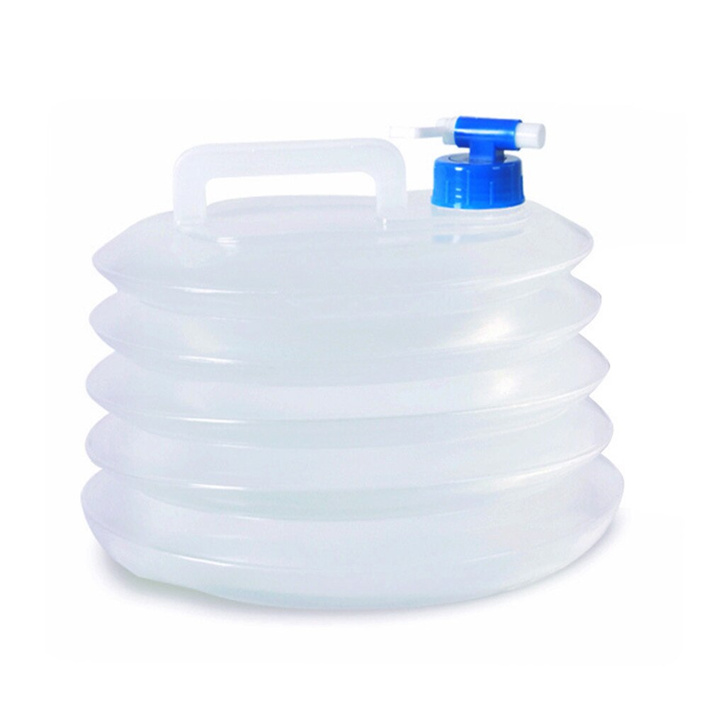 Recipiente para almacenamiento de agua plegable a prueba de fugas, cubo de agua para acampar al aire libre, botella de agua plegable de plástico para Caming: 3L