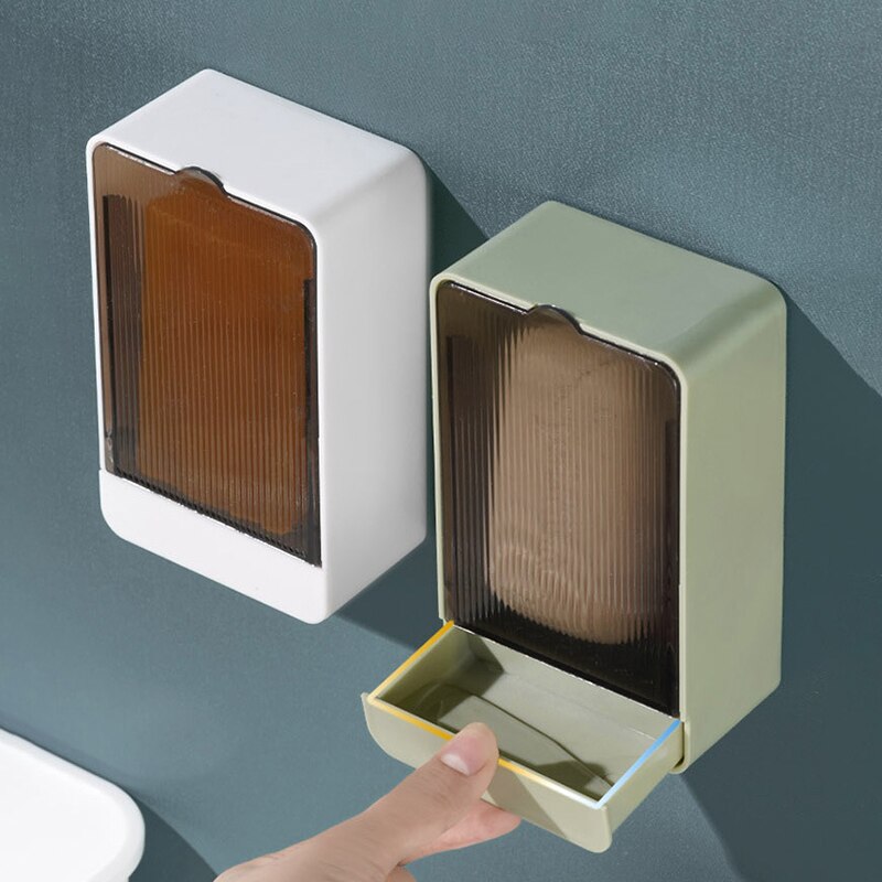 Boîte à savon murale créative avec couvercle, égouttoir à Double grille, porte-savon de salle de bain, accessoires de salle de bain à domicile