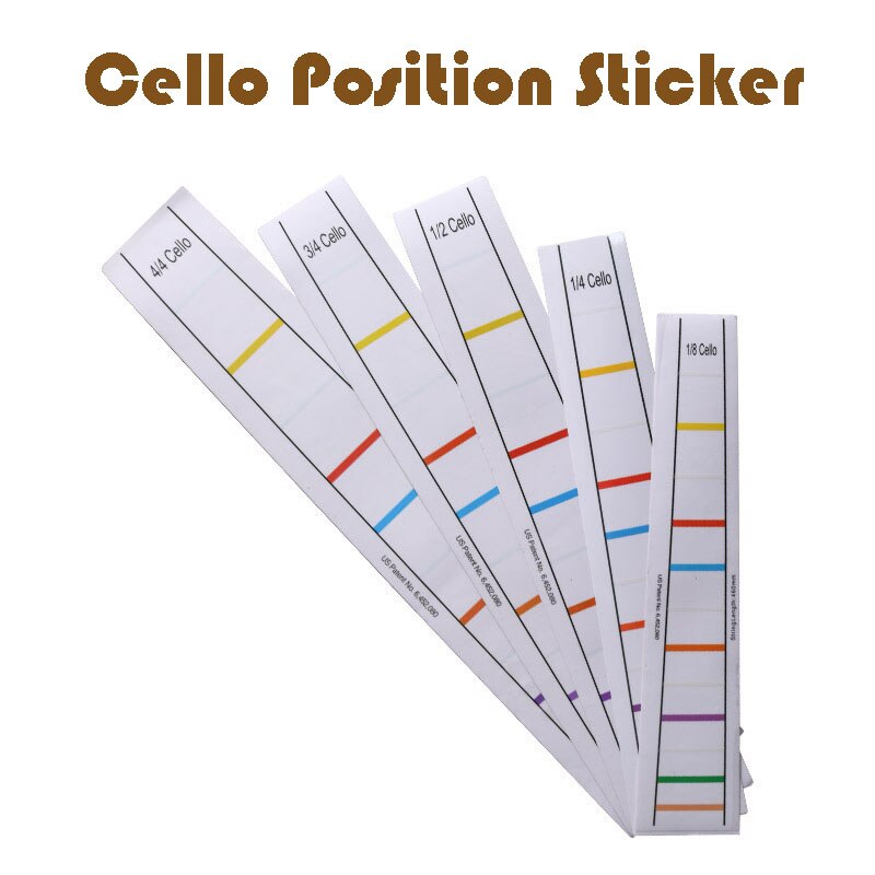 Pegatinas de diapasón para Cello, pegatinas de posición de paso, pegamento incoloro, pegatinas de escala de entrenamiento, 1 unidad