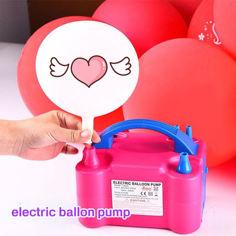 Electric Air Inflator Portable Air Compressor Pump Automatic Strong Double Holes Balloons Pump Machine EU US Plug Party Supplies