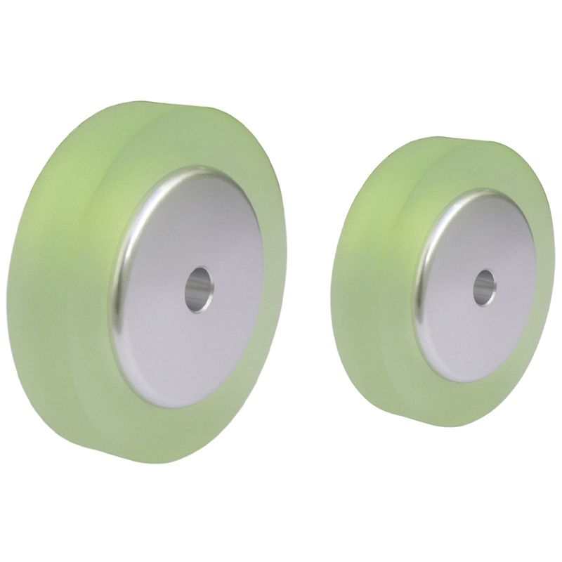 ! 2 Pcs Aluminum Polyurethane Industrial Encoder Wheel Measuring Wheel for Measuring Rotary Encoder 100mm &amp; 200mm