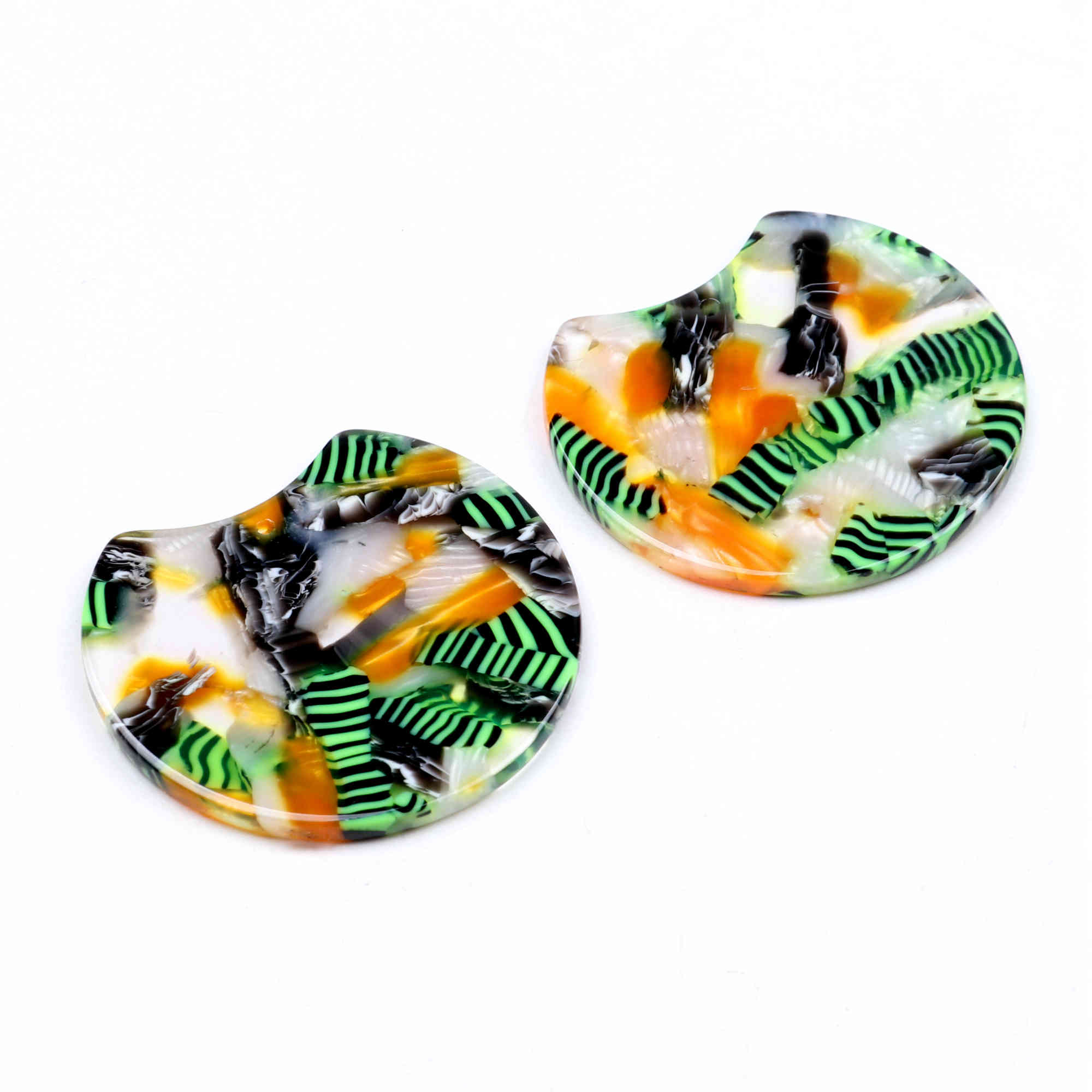 Tortoise Shell Earring Charm,Acetate Acrylic Beads,Special Round Shaped Pendants,Boho,Circle Cutout Earrings Parts,36mm-ACE182: Antique Copper Plated