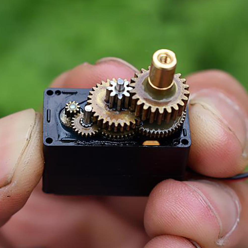 Micro engrenage métallique cc 3V-6V 12g, équipement de direction à 360 degrés, Mini moteur M10 pour voiture d&#39;escalade, Servo à cinq fils sans plaque d&#39;entraînement